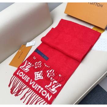 Louis Vuitton LV 3D Monogram Wool Cashmere Long Scarf 34x200cm Red 2026 LV010603 (XMN-260106037)