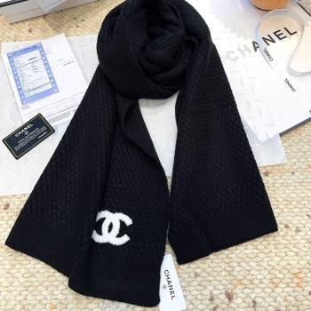 Chanel Cashmere Wool Long Scarf 30x175cm Black 2026 CH010603 (XMN-260106028)