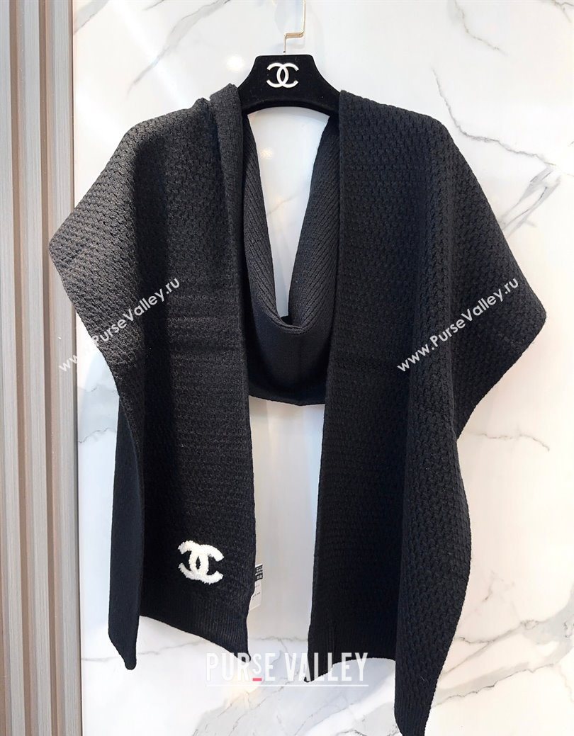 Chanel Cashmere Wool Long Scarf 30x175cm Black 2026 CH010603 (XMN-260106028)