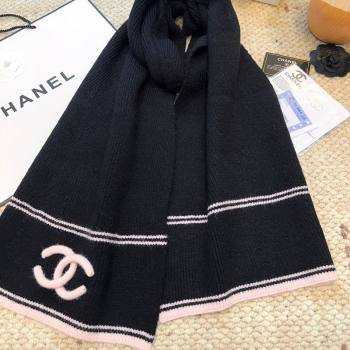 Chanel Wool Cashmere Long Scarf 30x175cm Black 2026 CH010604 (XMN-260106030)