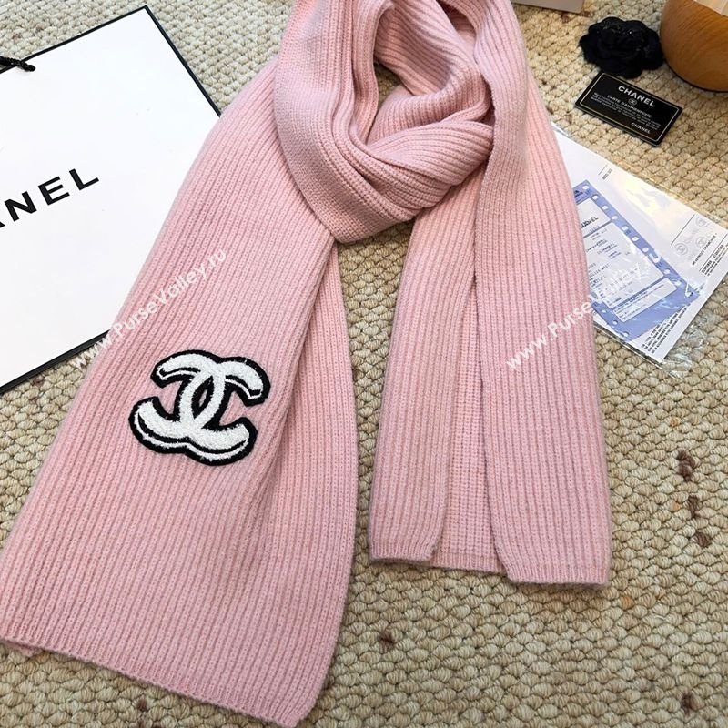 Chanel Wool Cashmere Long Scarf 30x175cm Pink 2026 CH010605 (XMN-260106032)