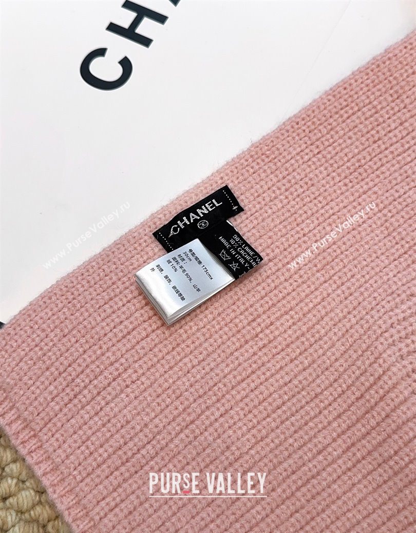 Chanel Wool Cashmere Long Scarf 30x175cm Pink 2026 CH010605 (XMN-260106032)