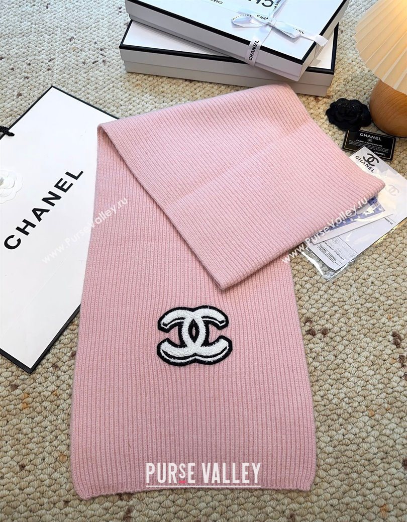 Chanel Wool Cashmere Long Scarf 30x175cm Pink 2026 CH010605 (XMN-260106032)