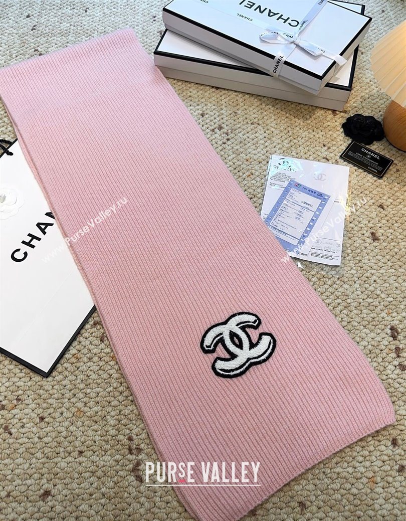 Chanel Wool Cashmere Long Scarf 30x175cm Pink 2026 CH010605 (XMN-260106032)