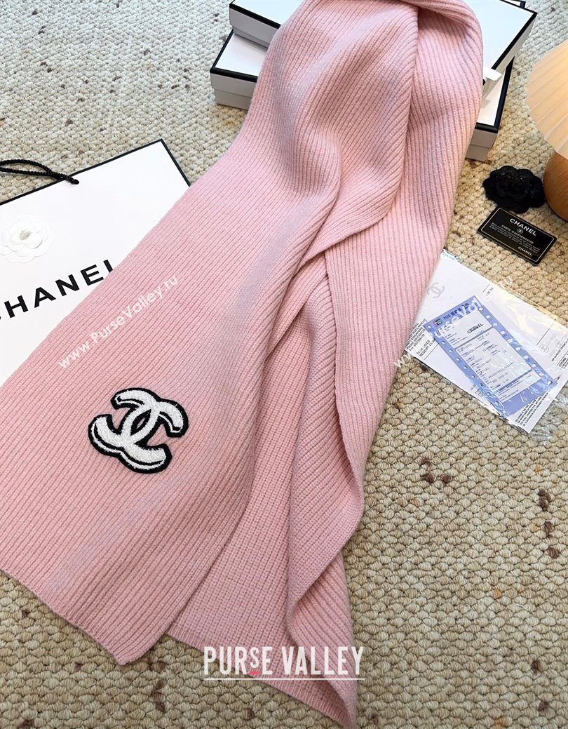 Chanel Wool Cashmere Long Scarf 30x175cm Pink 2026 CH010605 (XMN-260106032)