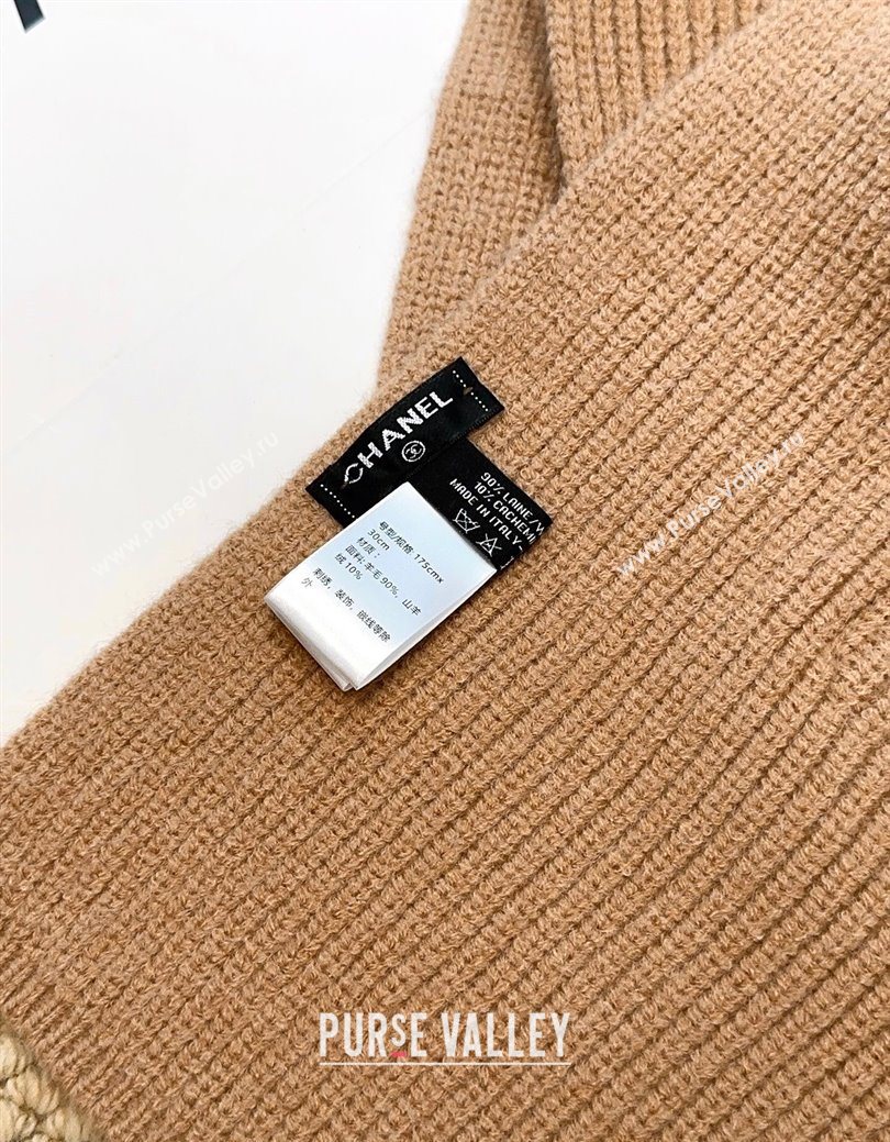Chanel Wool Cashmere Long Scarf 30x175cm Brown 2026 CH010605 (XMN-260106033)