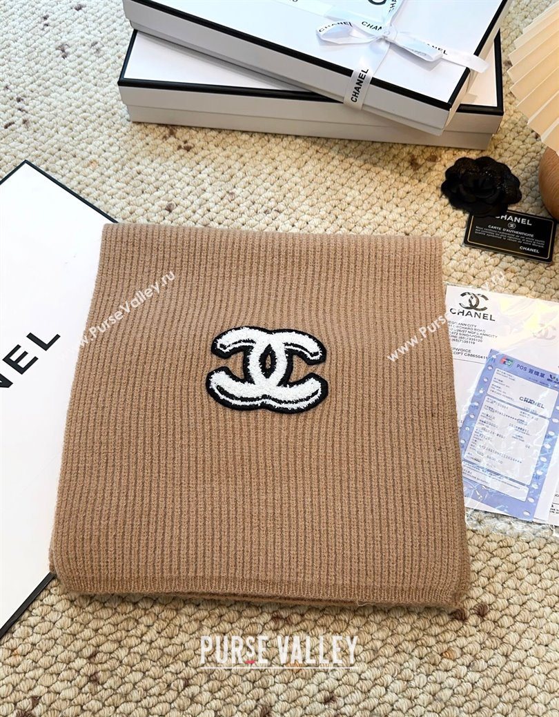 Chanel Wool Cashmere Long Scarf 30x175cm Brown 2026 CH010605 (XMN-260106033)