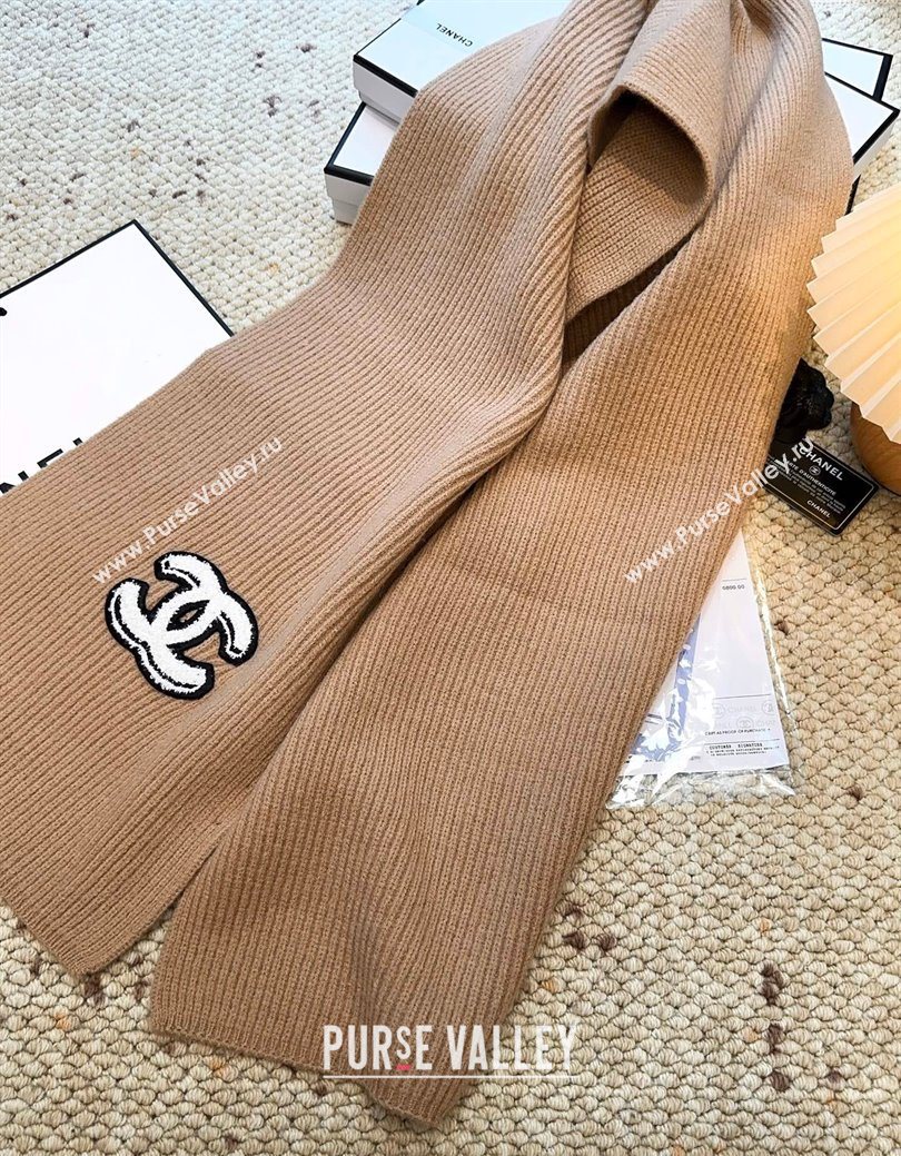 Chanel Wool Cashmere Long Scarf 30x175cm Brown 2026 CH010605 (XMN-260106033)