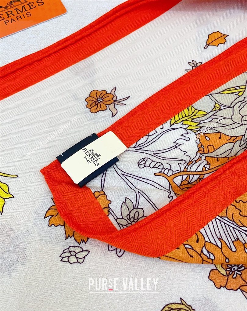 Hermes Robe Legere Triangle Cashmere and Silk Scarf 90cm 94x188cm Orange 2026 (SHI-260319135)