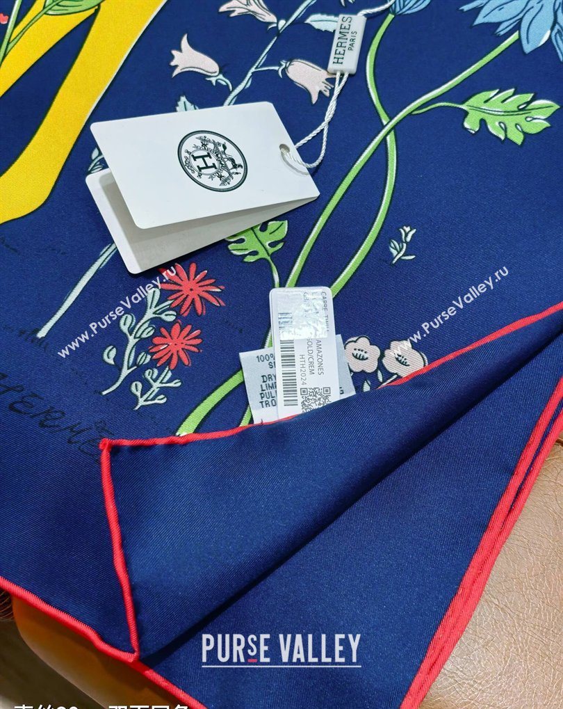 Hermes Carre Le Pommier Sellier Silk Square Scarf 90x90cm White 2026 (SHI-260319122)