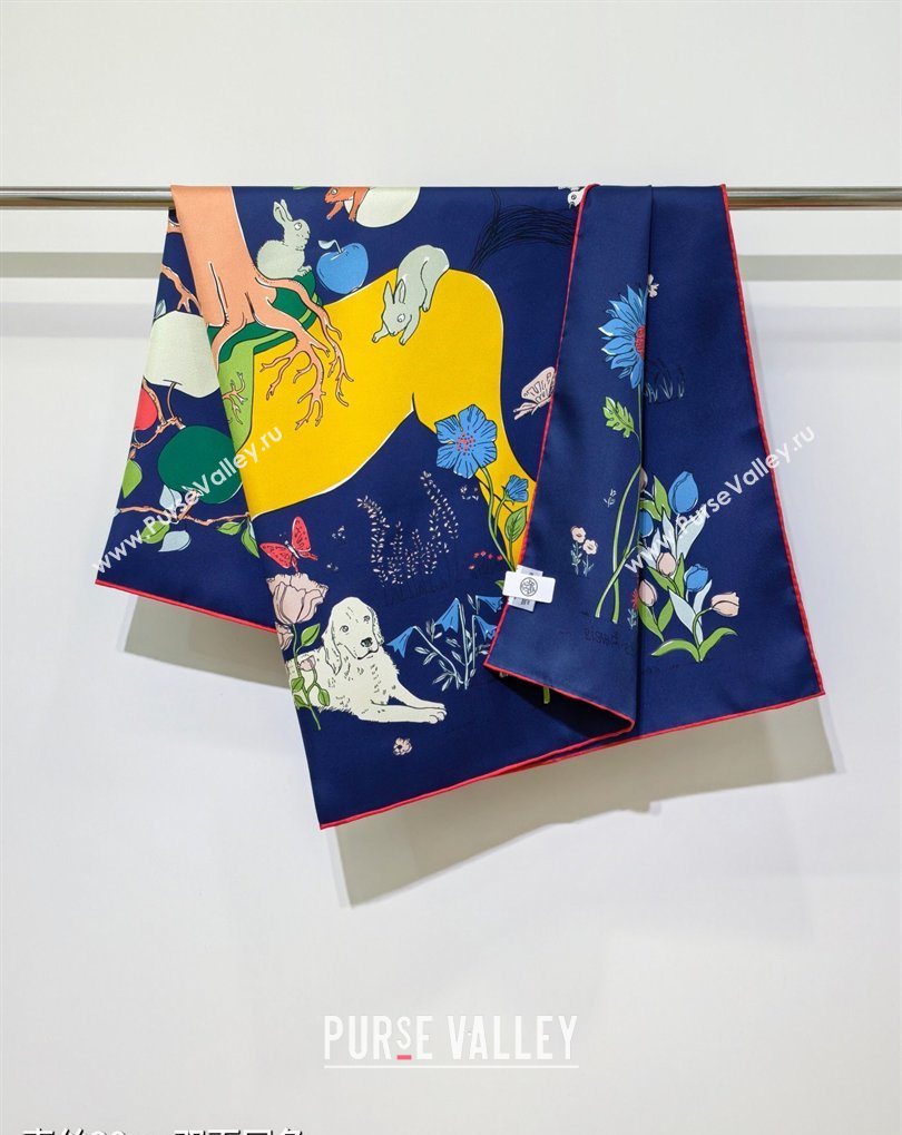 Hermes Carre Le Pommier Sellier Silk Square Scarf 90x90cm White 2026 (SHI-260319122)