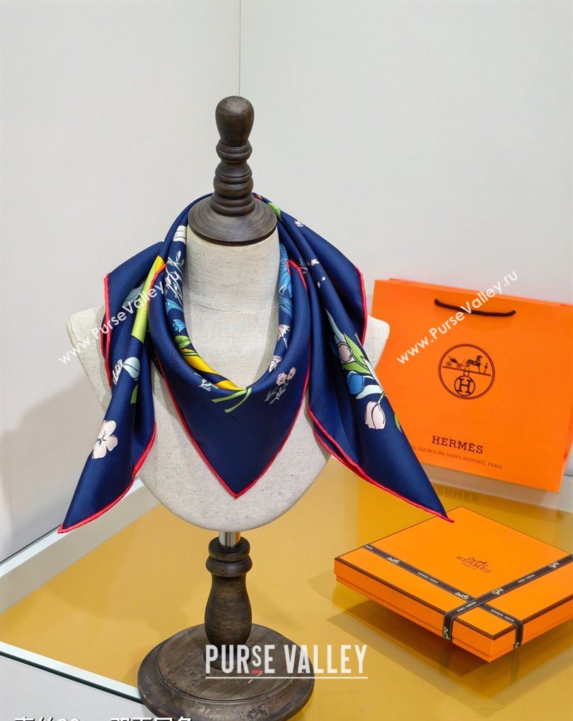 Hermes Carre Le Pommier Sellier Silk Square Scarf 90x90cm White 2026 (SHI-260319122)