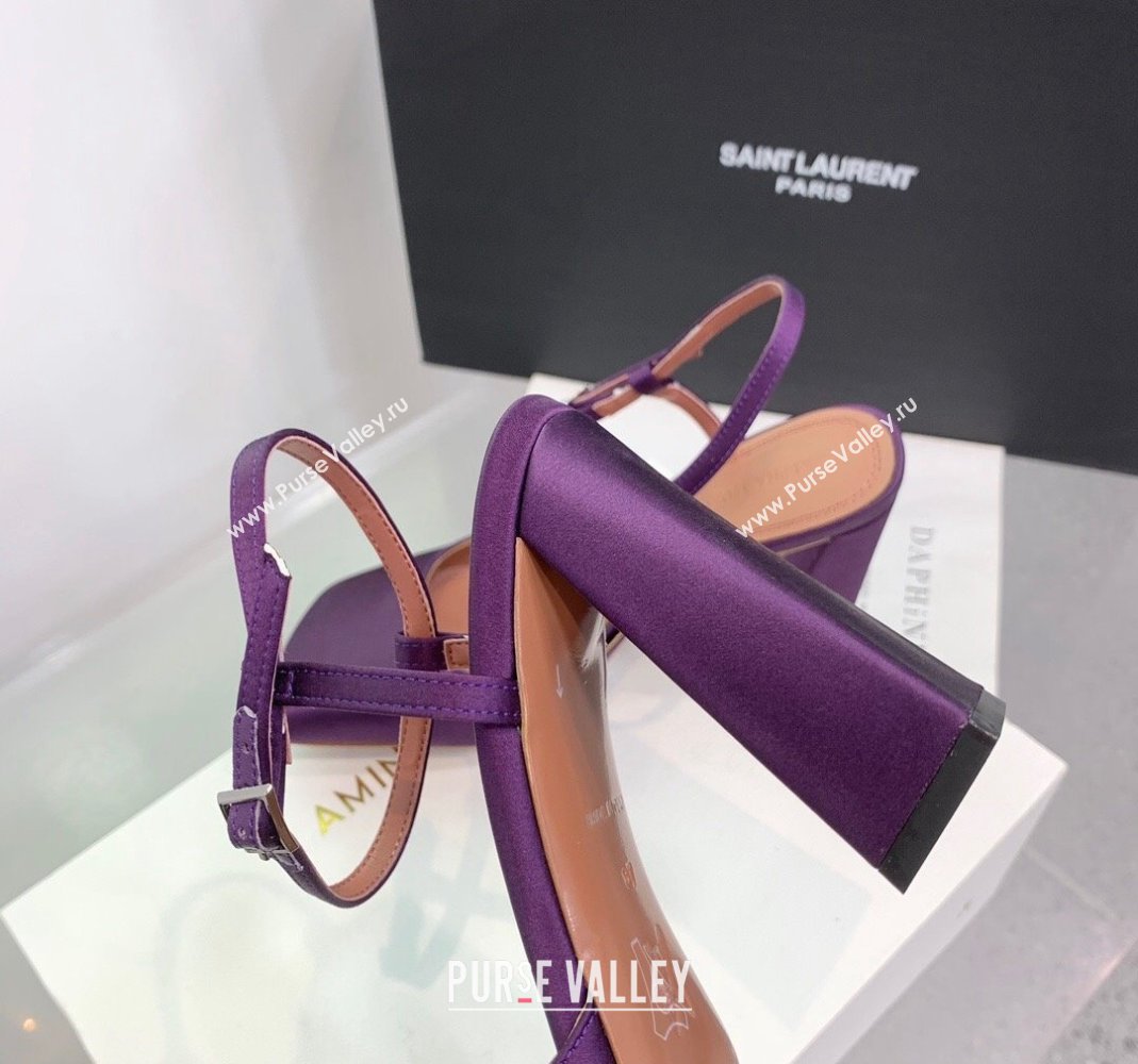 Amina Muaddi Charlotte Pumps 9.5cm in Silk Purple 2024 (KER-240104166)