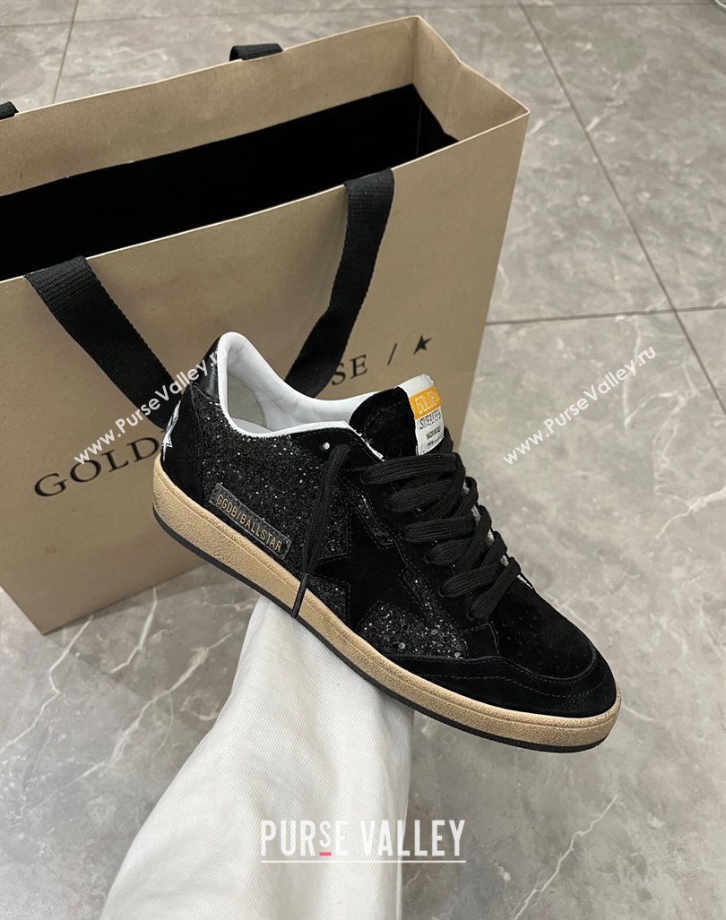 Golden Goose Ball Star sneaker in black glitter with black star 2024 (13-240105018)