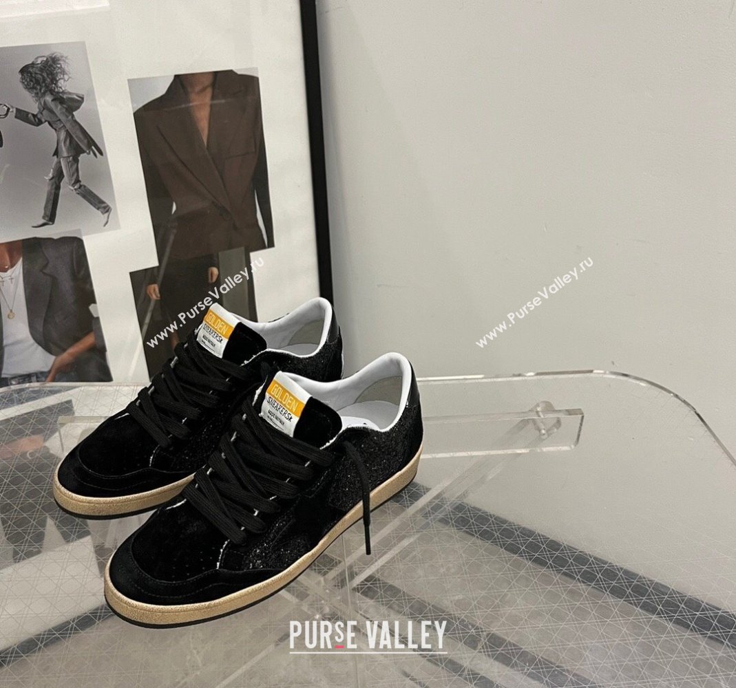 Golden Goose Ball Star sneaker in black glitter with black star 2024 (13-240105018)