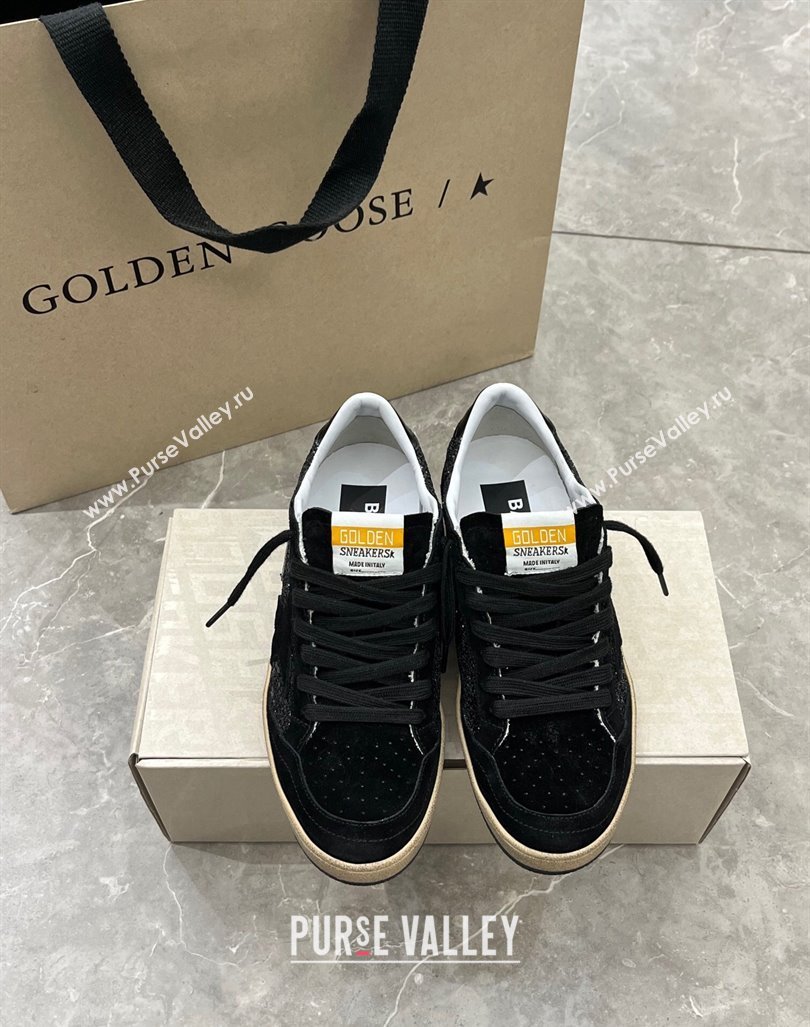 Golden Goose Ball Star sneaker in black glitter with black star 2024 (13-240105018)