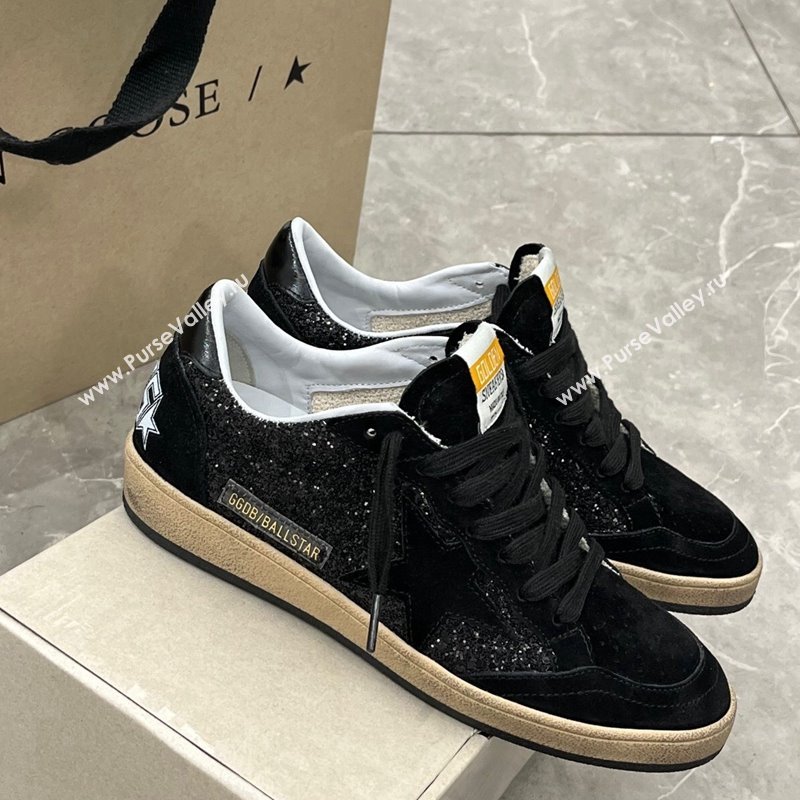 Golden Goose Ball Star sneaker in black glitter with black star 2024 (13-240105018)