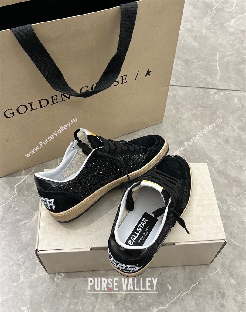 Golden Goose Ball Star sneaker in black glitter with black star 2024 (13-240105018)