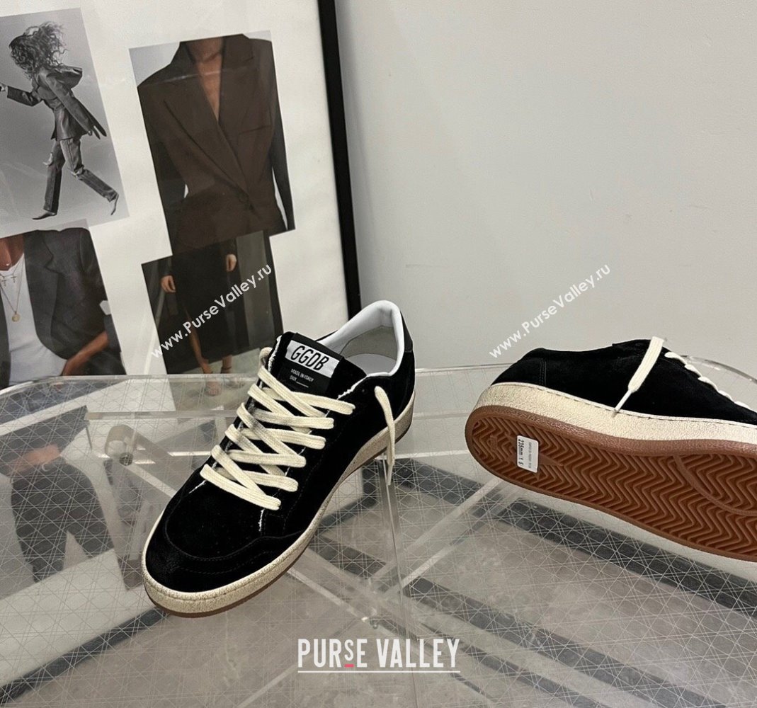 Golden Goose Womens Ball Star in black suede with white leather star 2024 (13-240105016)