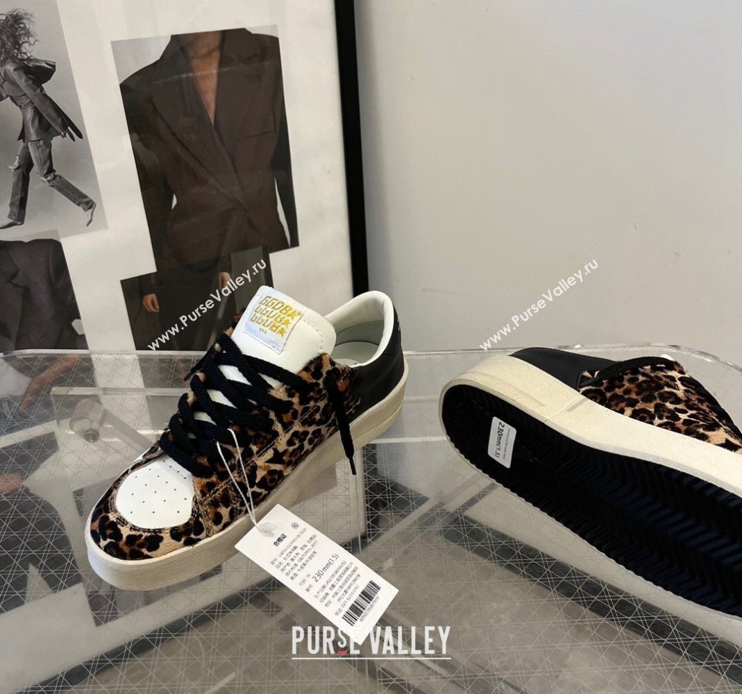 Golden Goose Stardan sneakers in leopard-print pony skin and black star 2024 (13-240105019)