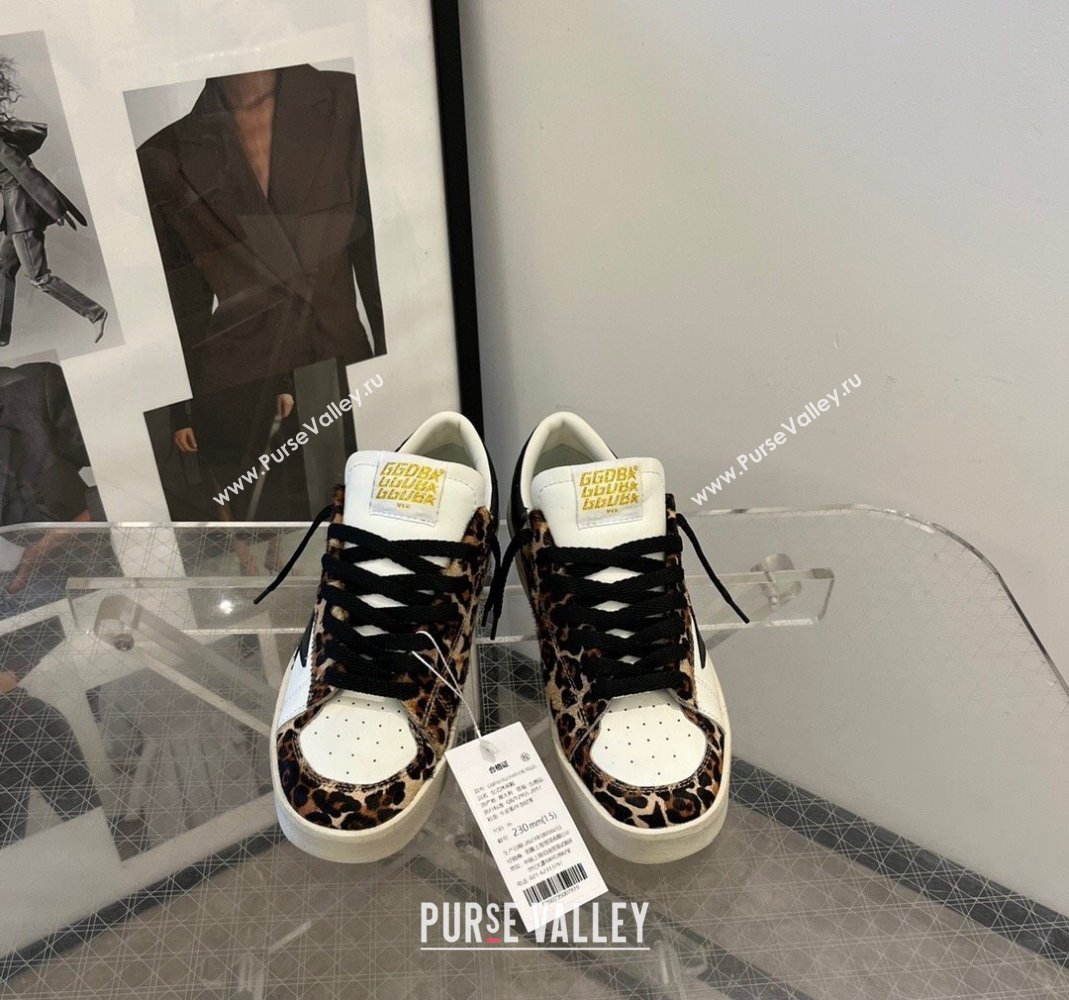Golden Goose Stardan sneakers in leopard-print pony skin and black star 2024 (13-240105019)