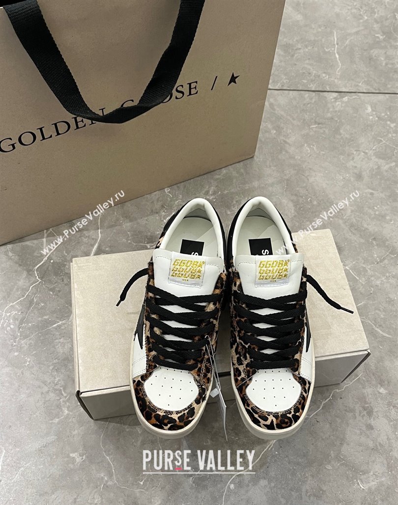 Golden Goose Stardan sneakers in leopard-print pony skin and black star 2024 (13-240105019)