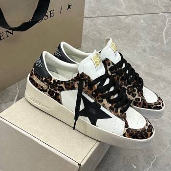 Golden Goose Stardan sneakers in leopard-print pony skin and black star 2024 (13-240105019)