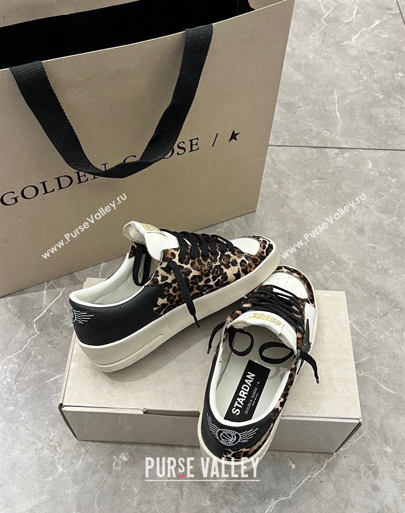 Golden Goose Stardan sneakers in leopard-print pony skin and black star 2024 (13-240105019)