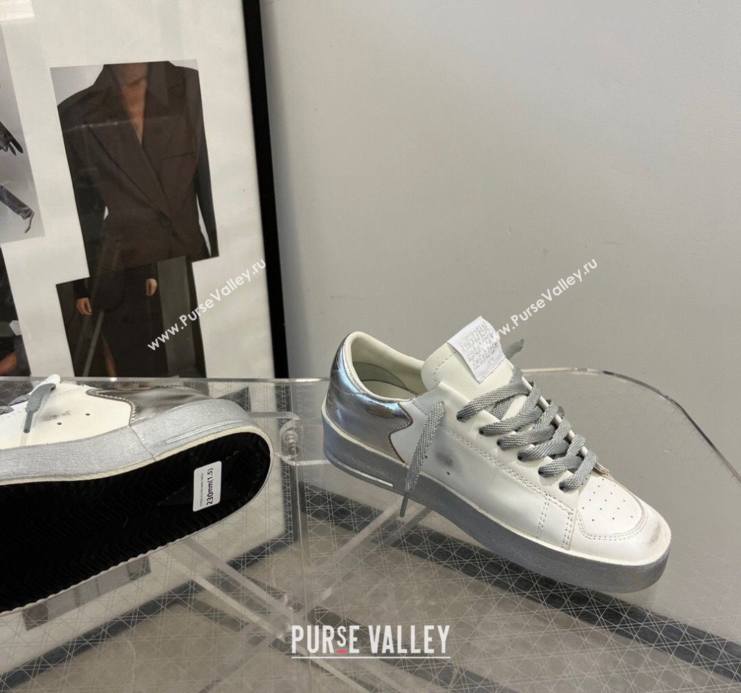 Golden Goose Stardan sneakers with silver metallic leather star and heel tab 2024 (13-240105020)
