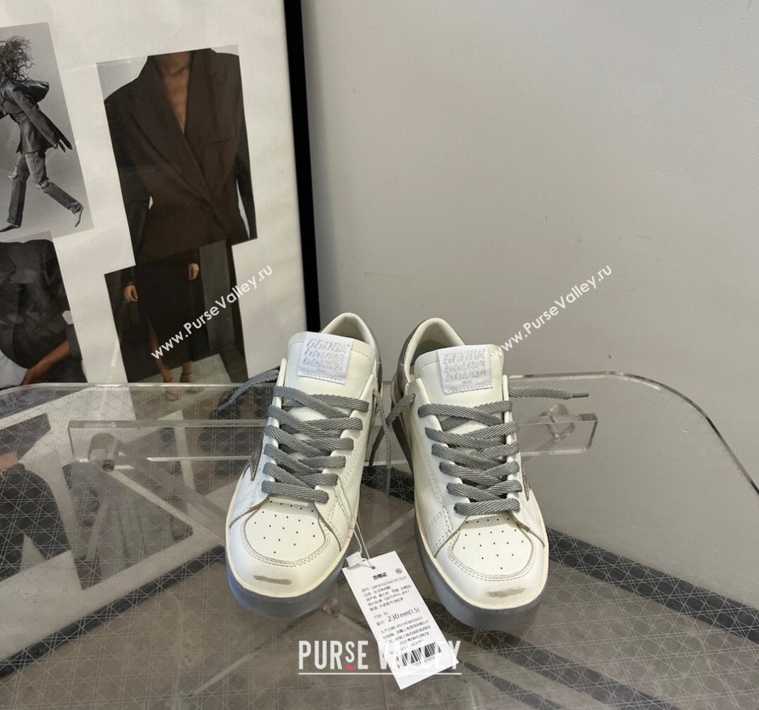 Golden Goose Stardan sneakers with silver metallic leather star and heel tab 2024 (13-240105020)