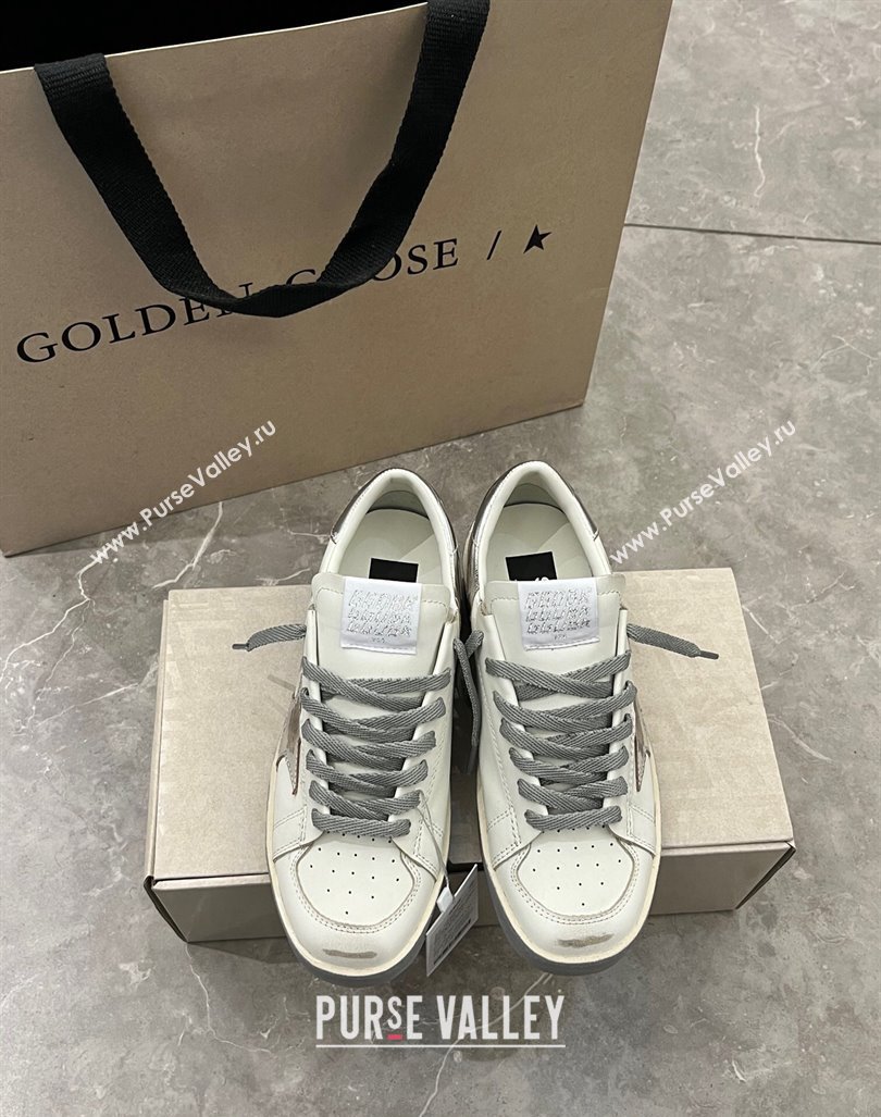 Golden Goose Stardan sneakers with silver metallic leather star and heel tab 2024 (13-240105020)