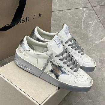 Golden Goose Stardan sneakers with silver metallic leather star and heel tab 2024 (13-240105020)