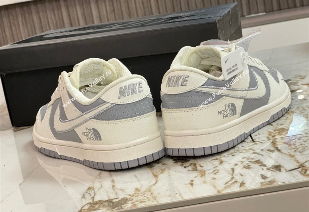 Nike SB Dunk Low Retro x Louis Vuitton LV Sneakers in Calf Leather White/Grey 2024 FC1688-165 (8-240105038)