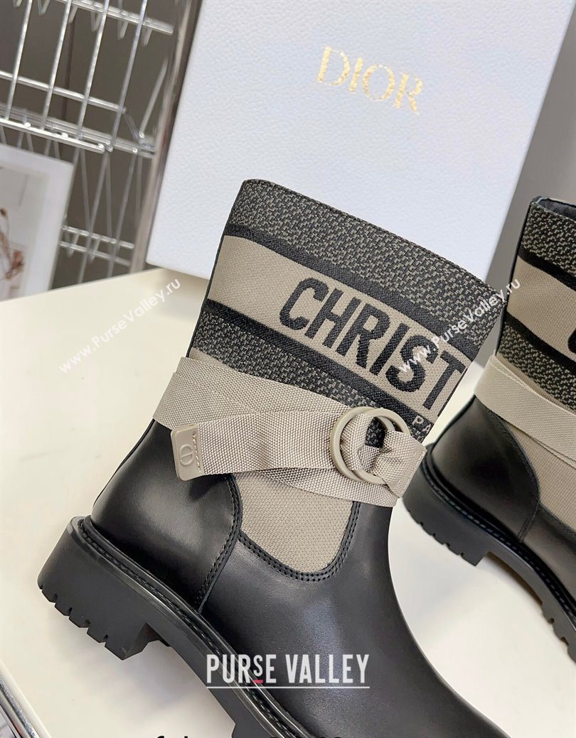 Dior D-Major Ankle Boots in Fabric and Calfskin Light Beige 2025 D09021 (MD-251029015)