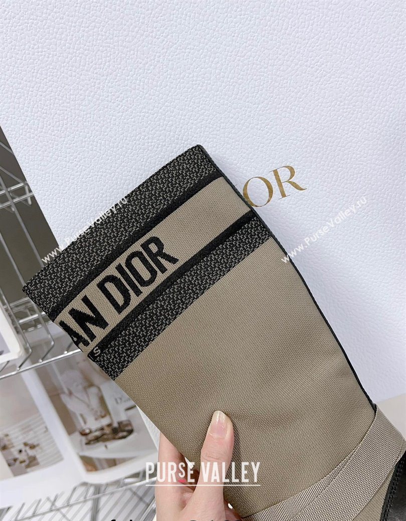 Dior D-Major Medium Boots in Fabric and Calfskin Light Beige 2025 D09021 (MD-251029022)
