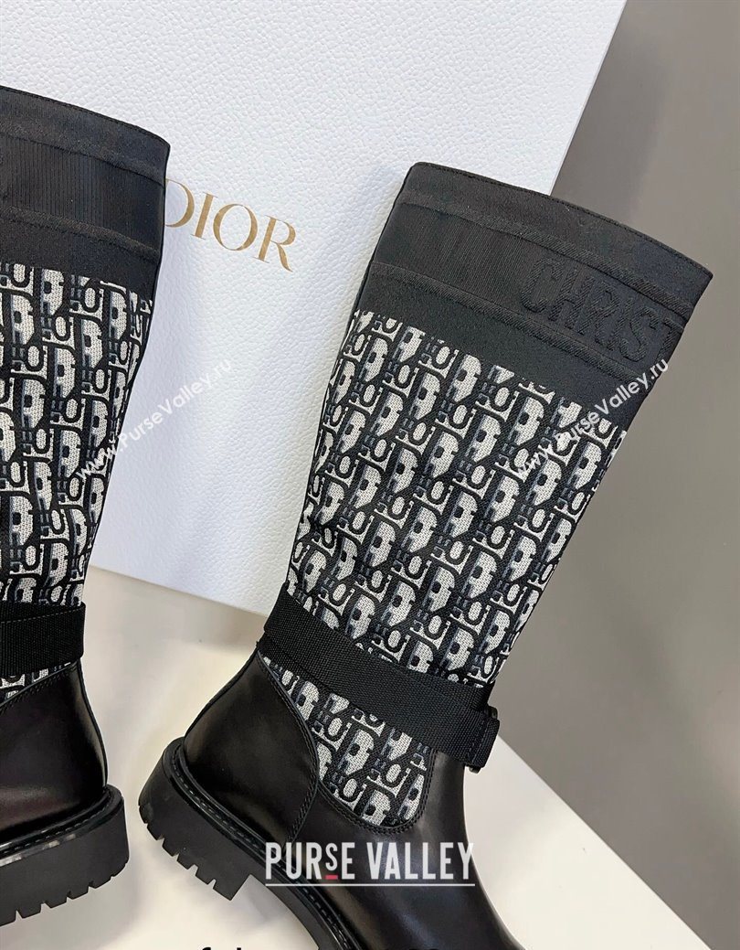 Dior D-Major Medium Boots in Oblique Fabric and Calfskin 2025 D09021 (MD-251029021)