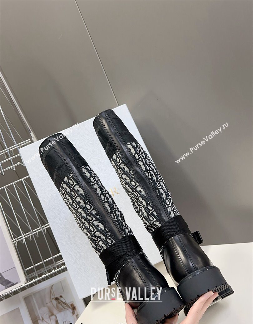 Dior D-Major Medium Boots in Oblique Fabric and Calfskin 2025 D09021 (MD-251029021)
