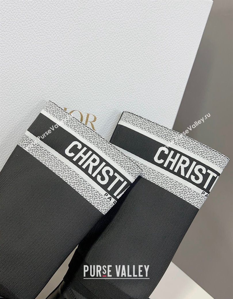 Dior D-Major Medium Boots in Fabric and Calfskin Black/White 2025 D09021 (MD-251029020)