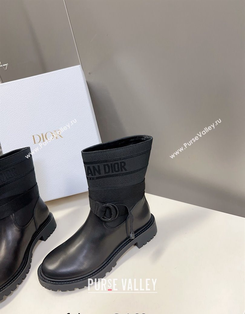 Dior D-Major Ankle Boots in Fabric and Calfskin All Black 2025 D09021 (MD-251029019)