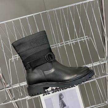 Dior D-Major Ankle Boots in Fabric and Calfskin All Black 2025 D09021 (MD-251029019)