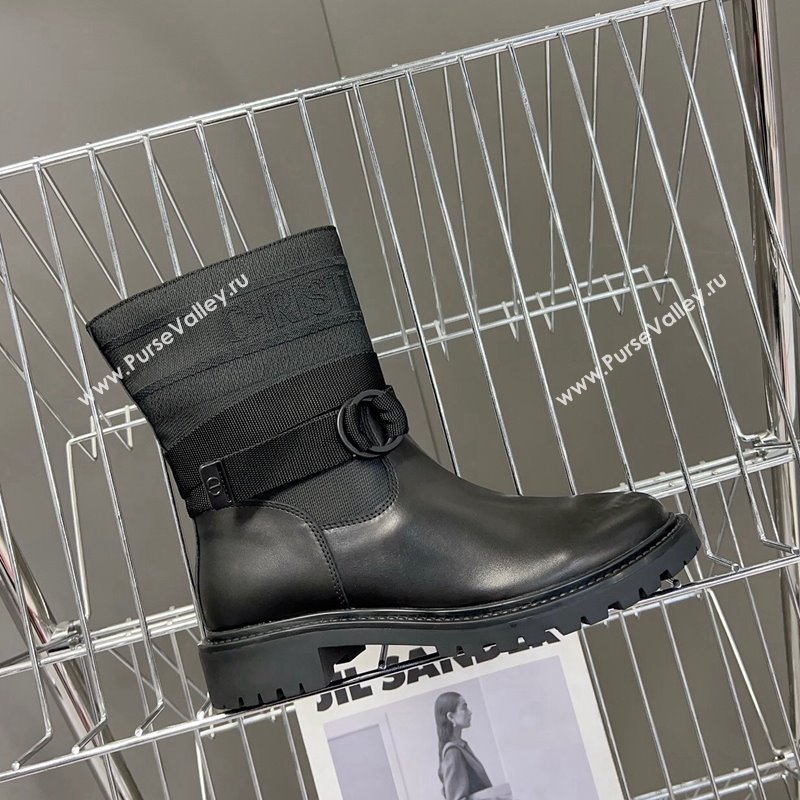 Dior D-Major Ankle Boots in Fabric and Calfskin All Black 2025 D09021 (MD-251029019)