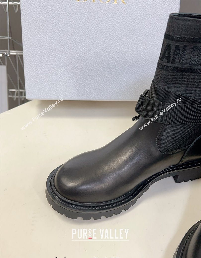 Dior D-Major Ankle Boots in Fabric and Calfskin All Black 2025 D09021 (MD-251029019)