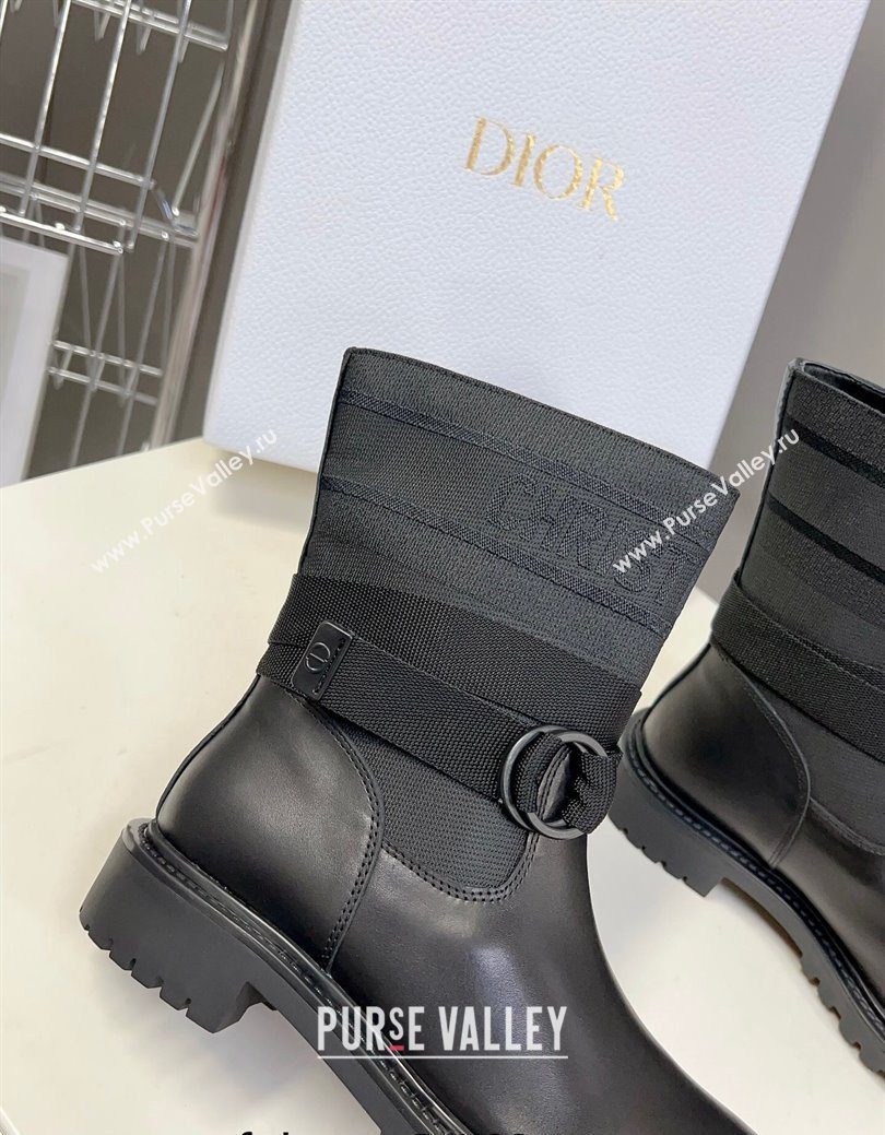 Dior D-Major Ankle Boots in Fabric and Calfskin All Black 2025 D09021 (MD-251029019)