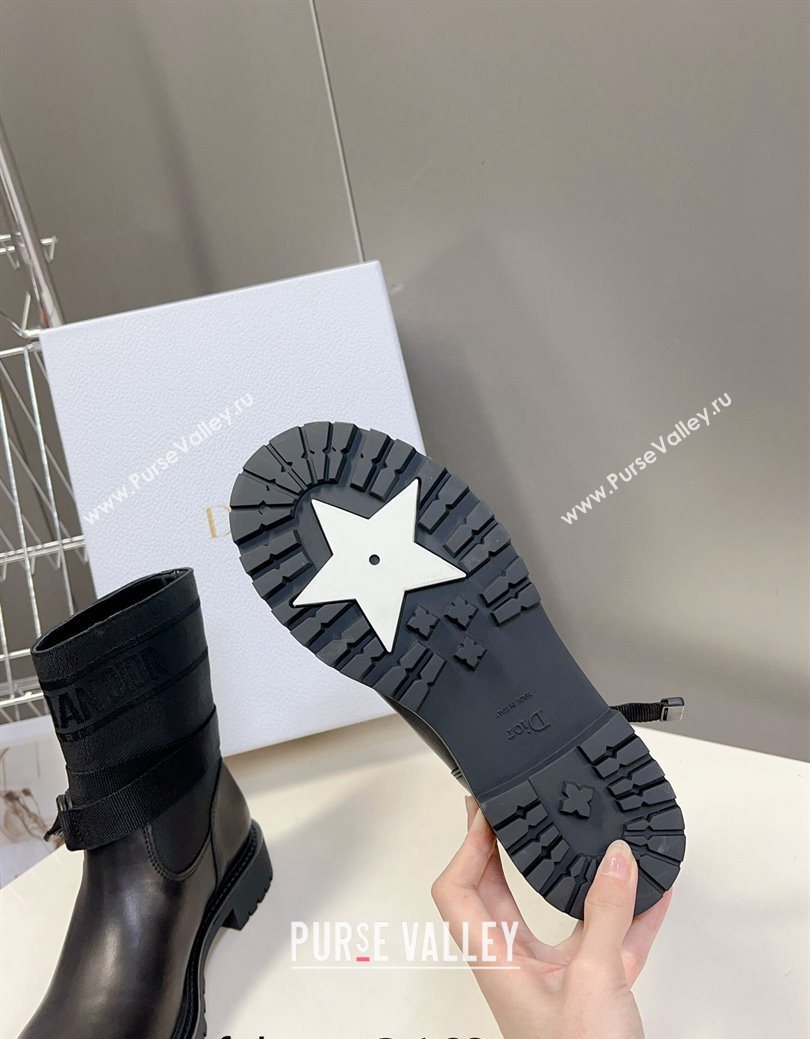 Dior D-Major Ankle Boots in Fabric and Calfskin All Black 2025 D09021 (MD-251029019)