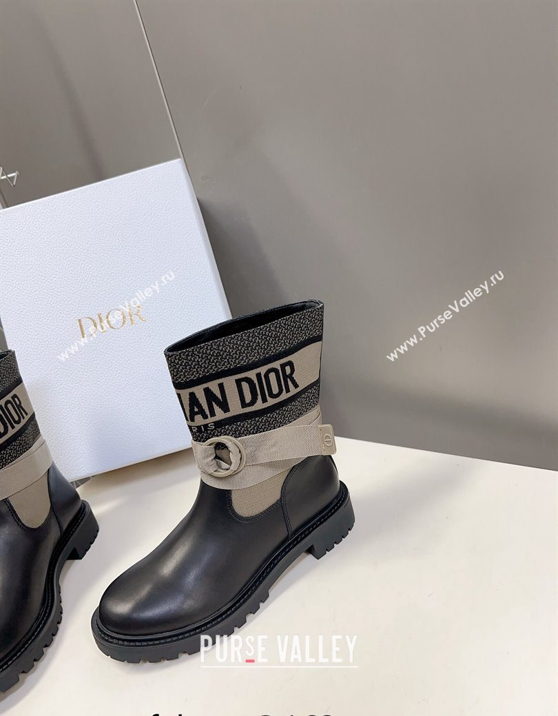 Dior D-Major Ankle Boots in Fabric and Calfskin Light Beige 2025 D09021 (MD-251029015)