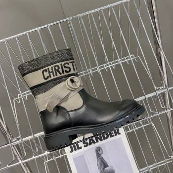 Dior D-Major Ankle Boots in Fabric and Calfskin Light Beige 2025 D09021 (MD-251029015)