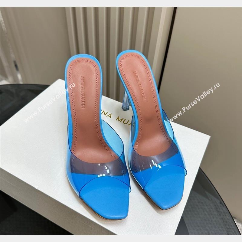 Amina Muaddi Alexa Glass Slide Sandals 10.5cm in PVC Blue 2023 AM09112 (MD-23091168)