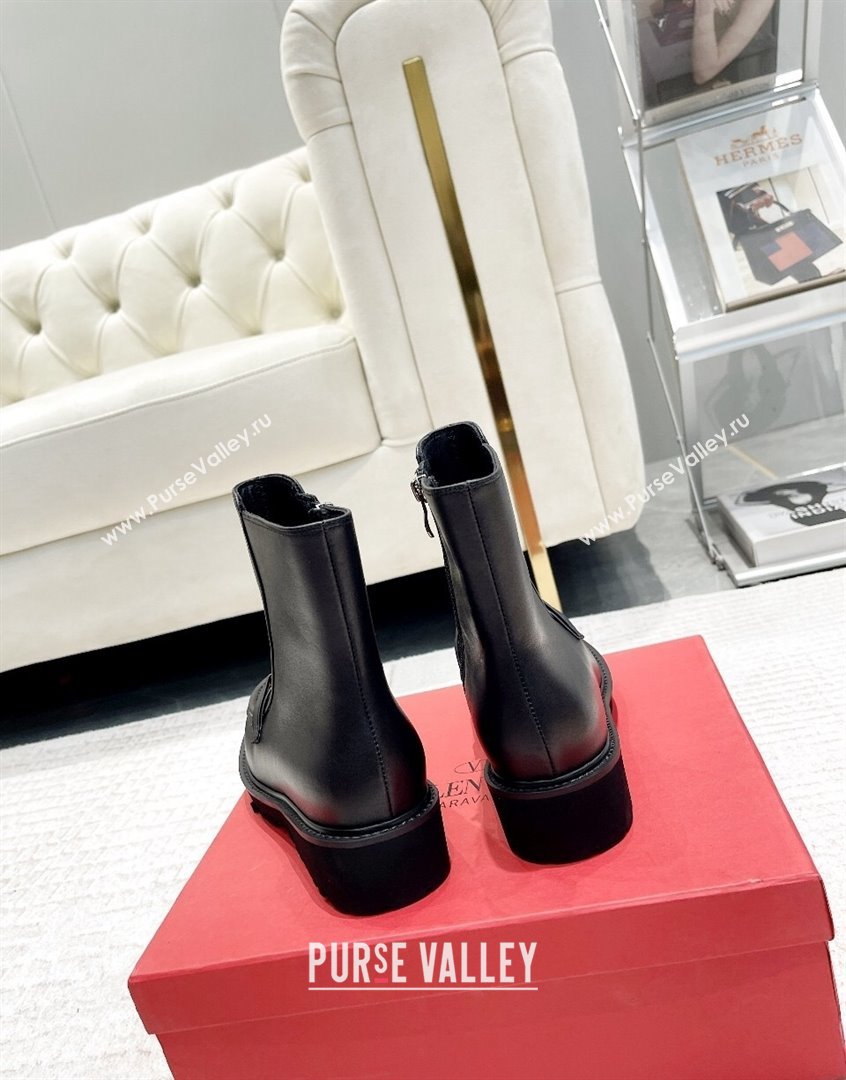 Valentino VLogo Calfskin Leather Ankle Boots Black 2023 VLTN09112 (XL-230910120)
