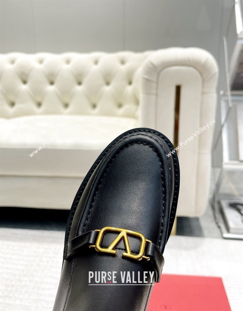 Valentino VLogo Calfskin Leather Ankle Boots Black 2023 VLTN09112 (XL-230910120)