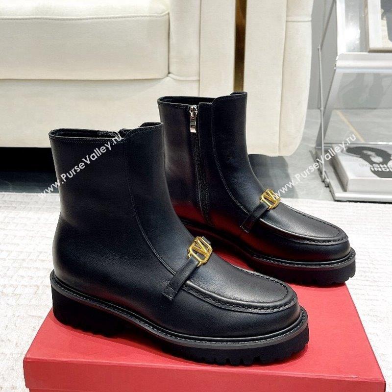 Valentino VLogo Calfskin Leather Ankle Boots Black 2023 VLTN09112 (XL-230910120)